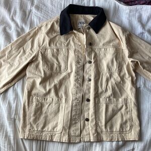 Zara Cream & Black Utility Jacket